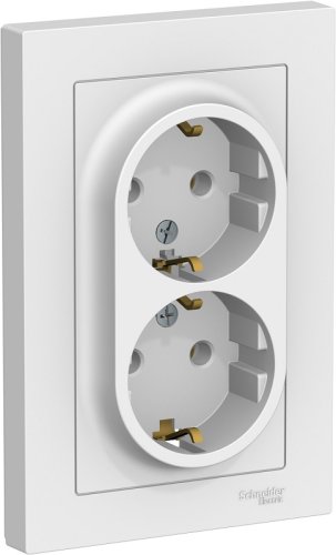 Розетка с заземлением Systeme Electric AtlasDesign 1-м. 2 мод. белый картинка